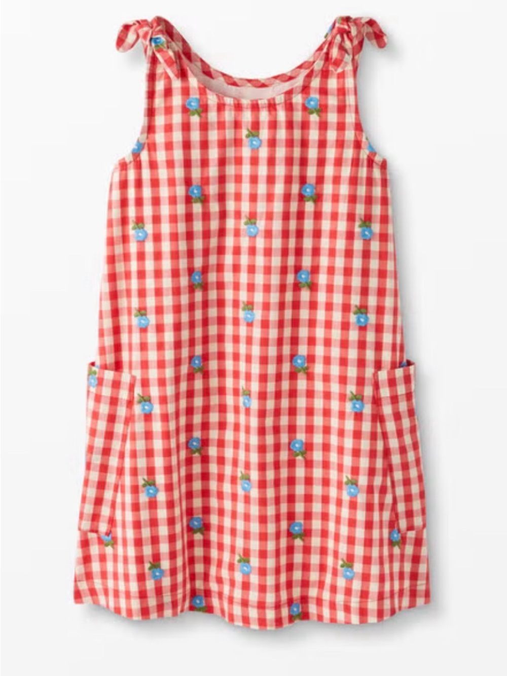 Hanna Andersson Gingham Pillowcase dress with red and white 150 12 picnic